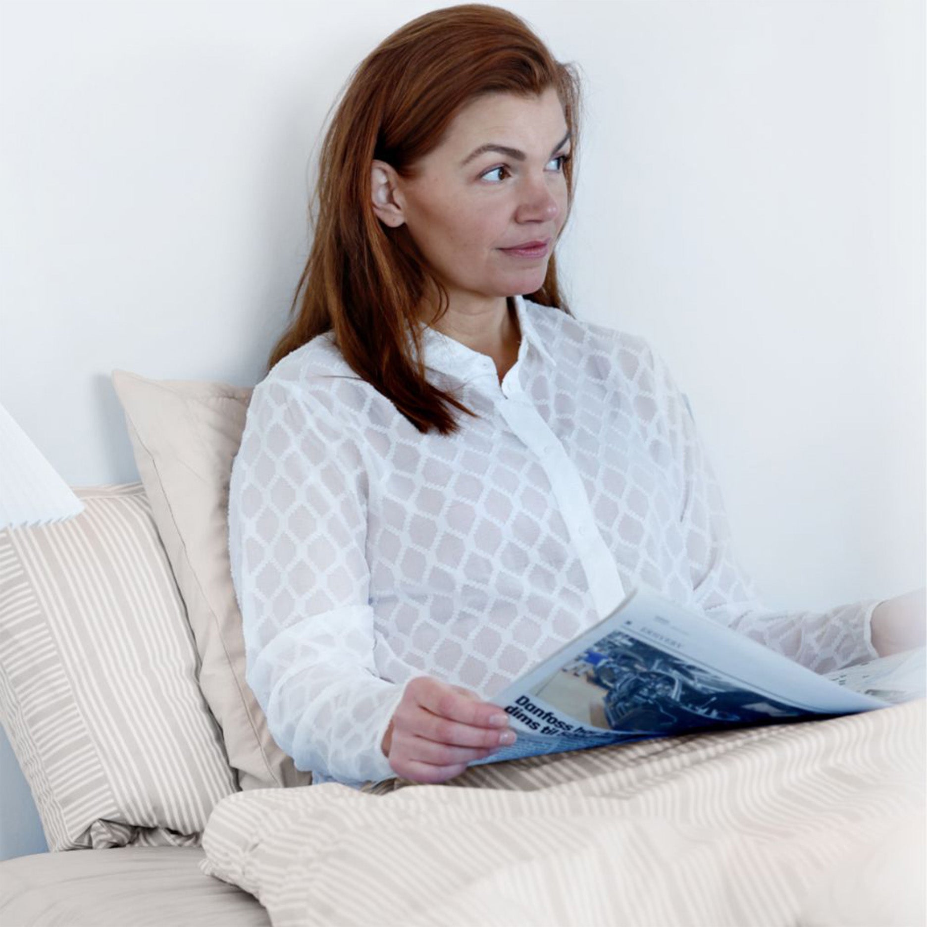 Sengetøj 140x200 cm sand/beige striber